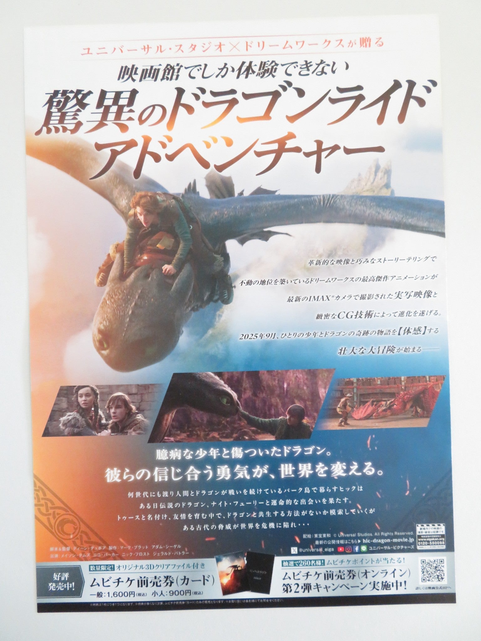 HOW TO TRAIN YOUR DRAGON - B JAPANESE CHIRASHI (B5) POSTER MASON THAMES 2025 Movie posters