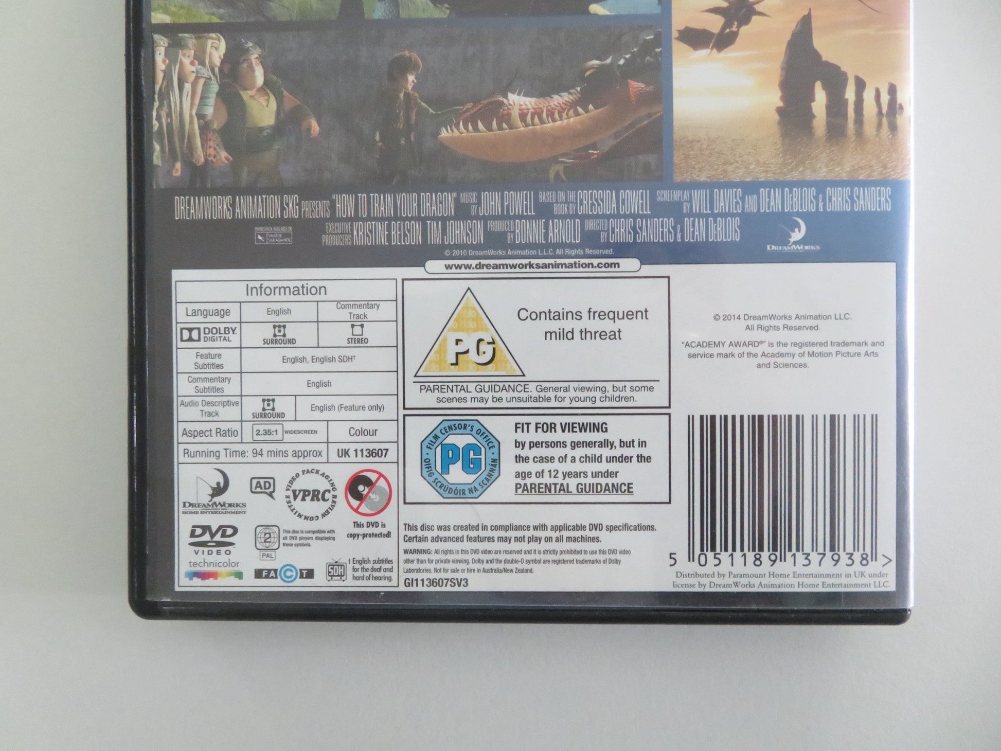 HOW TO TRAIN YOUR DRAGON (DVD) JAY BARUCHEL GERARD BUTLER 2010 REGION 2 Movie posters