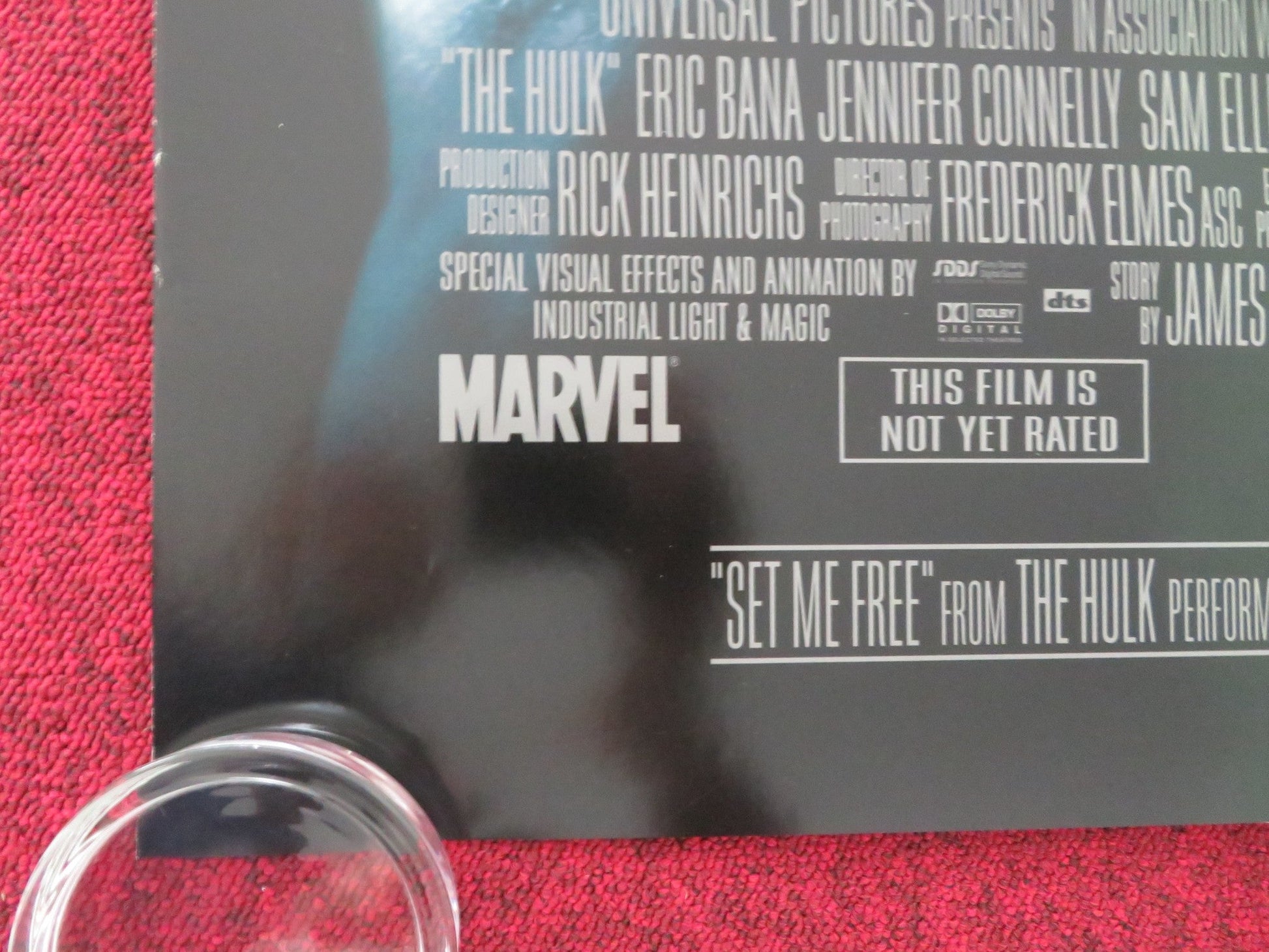 HULK ONE SHEET ROLLED POSTER MARVEL ERIC BANA JENNIFER CONNELLY 2003 Movie posters