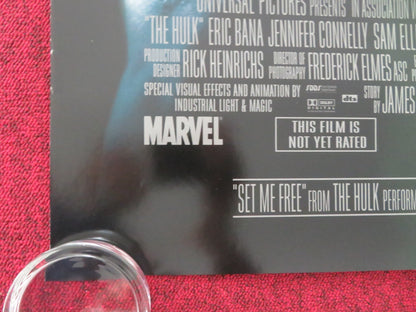 HULK ONE SHEET ROLLED POSTER MARVEL ERIC BANA JENNIFER CONNELLY 2003 Movie posters