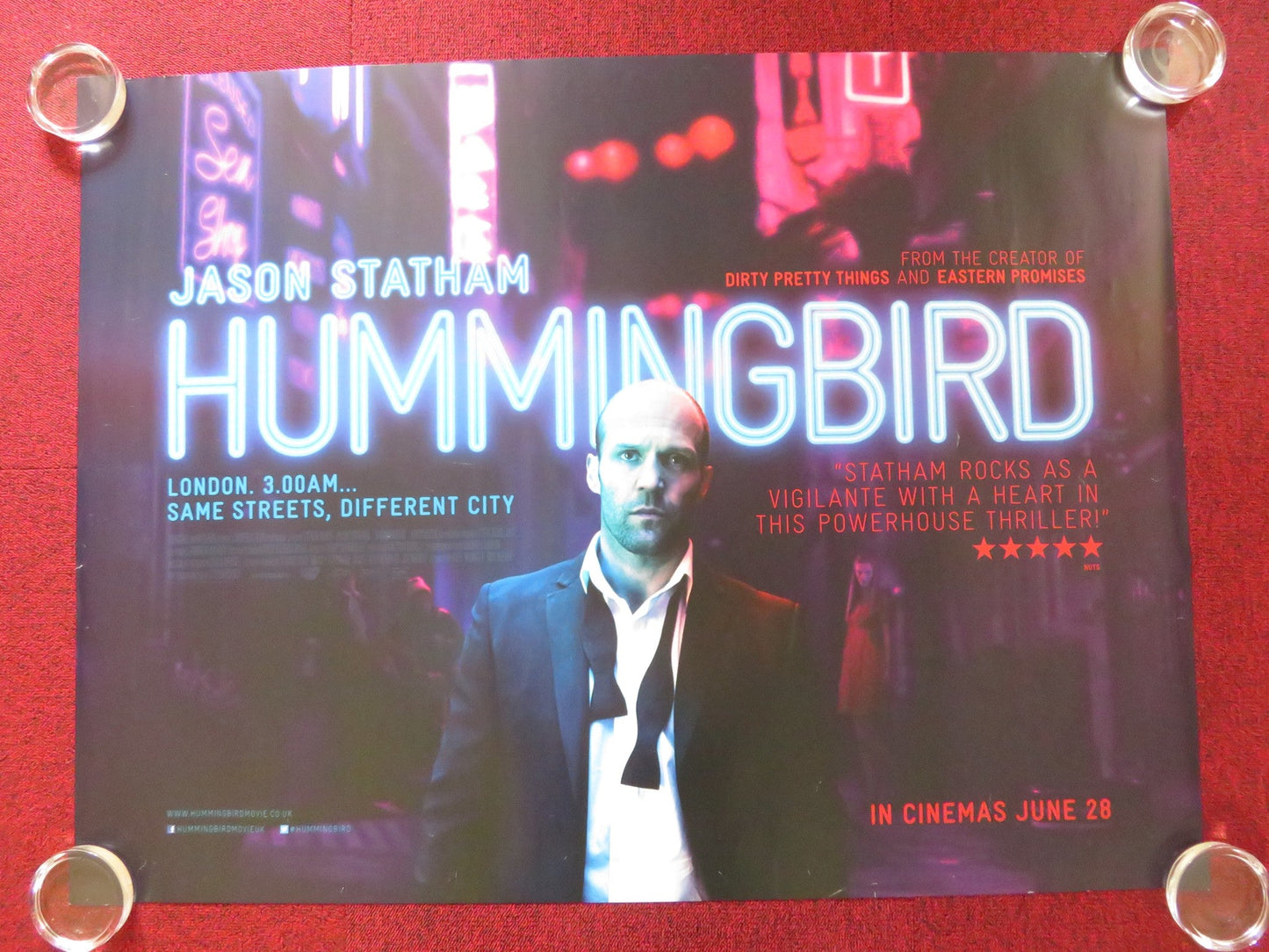 HUMMINGBIRD UK QUAD ROLLED POSTER JASON STATHAM AGATA BUZEK 2013 Rendezvous Cinema Movie posters