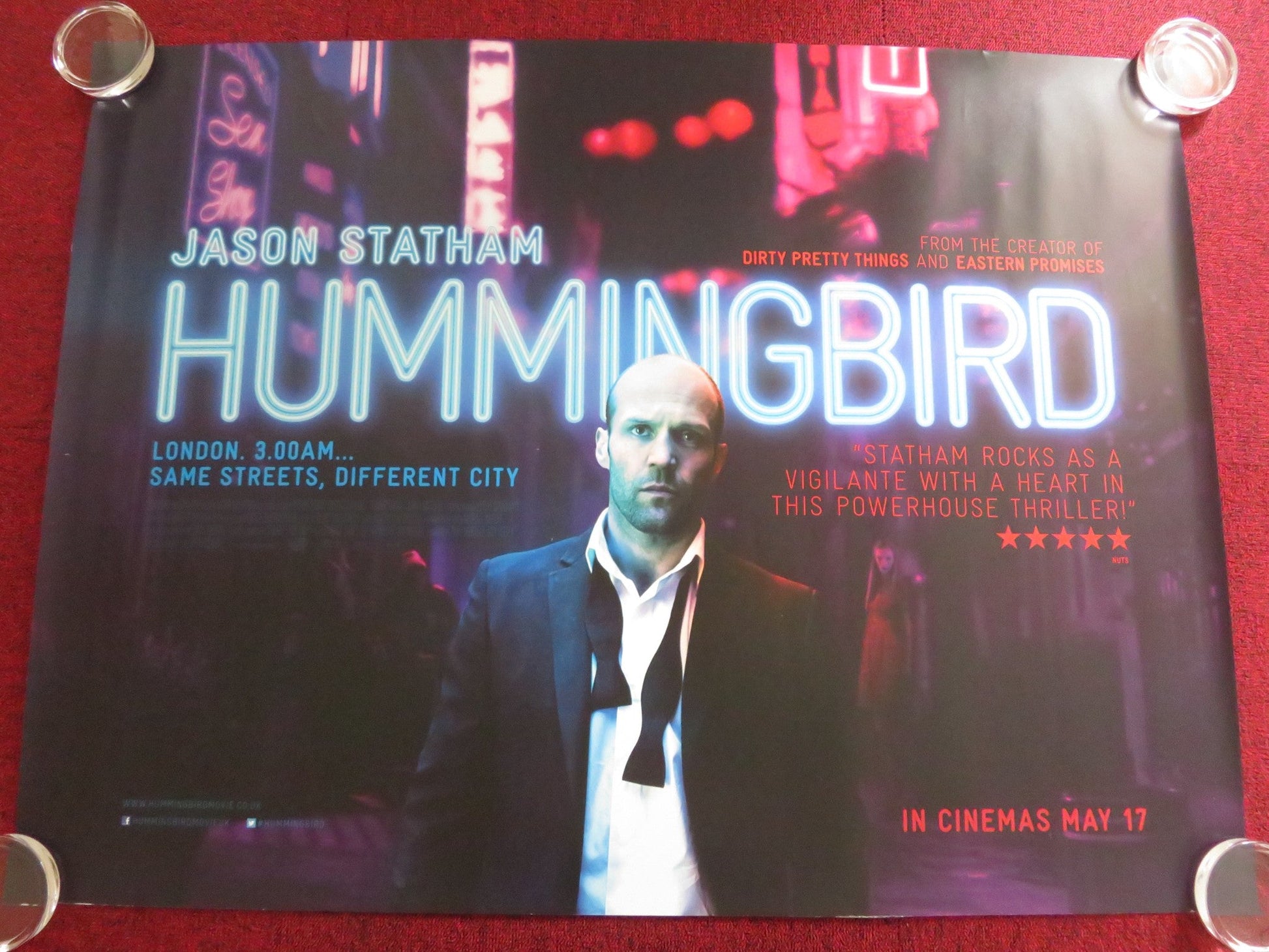 HUMMINGBIRD UK QUAD ROLLED POSTER JASON STATHAM VICKY MCCLURE 2013 Rendezvous Cinema Movie posters
