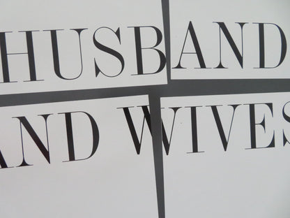 HUSBANDS AND WIVES ONE SHEET ROLLED POSTER WOODY ALLEN MIA FARROW 1992 Movie posters