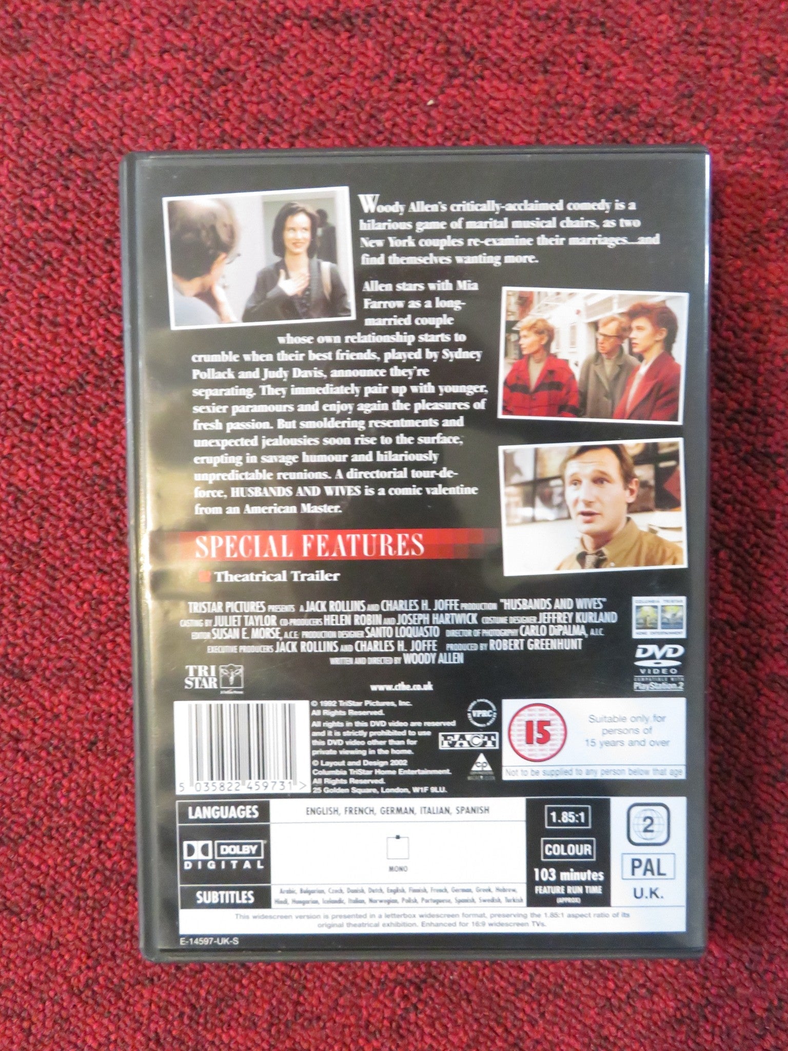 HUSBANDS AND WIVES WIDESCREEN (DVD) WOODY ALLEN MIA FARROW 1992 REGION 2 Rendezvous Cinema Movie posters