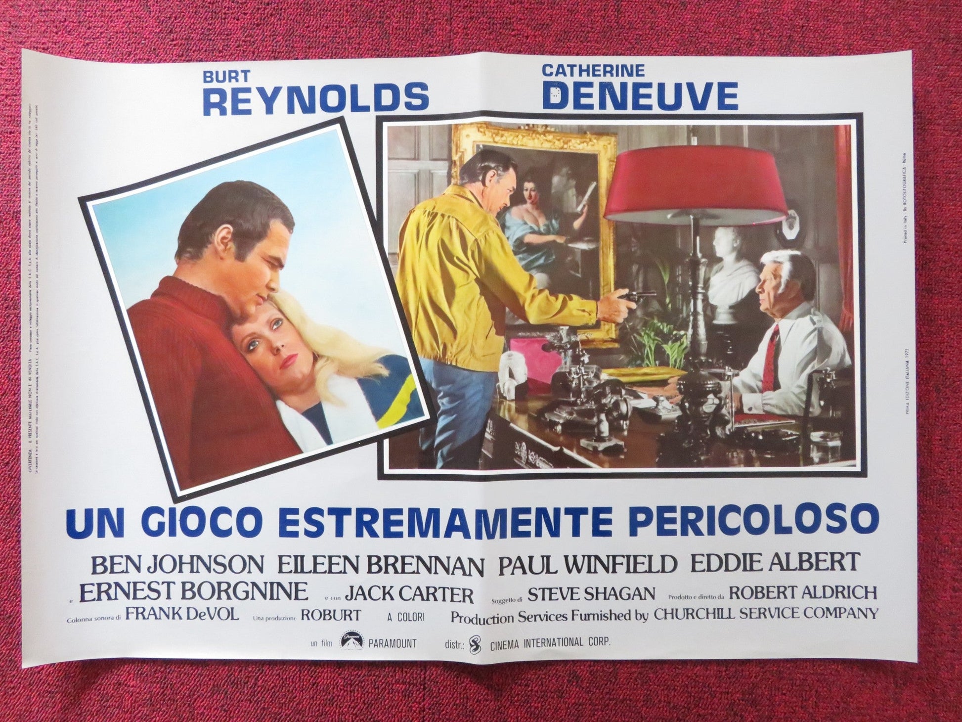 HUSTLE - H ITALIAN FOTOBUSTA POSTER BURT REYNOLDS CATHERINE DENEUVE 1975 Rendezvous Cinema Movie posters