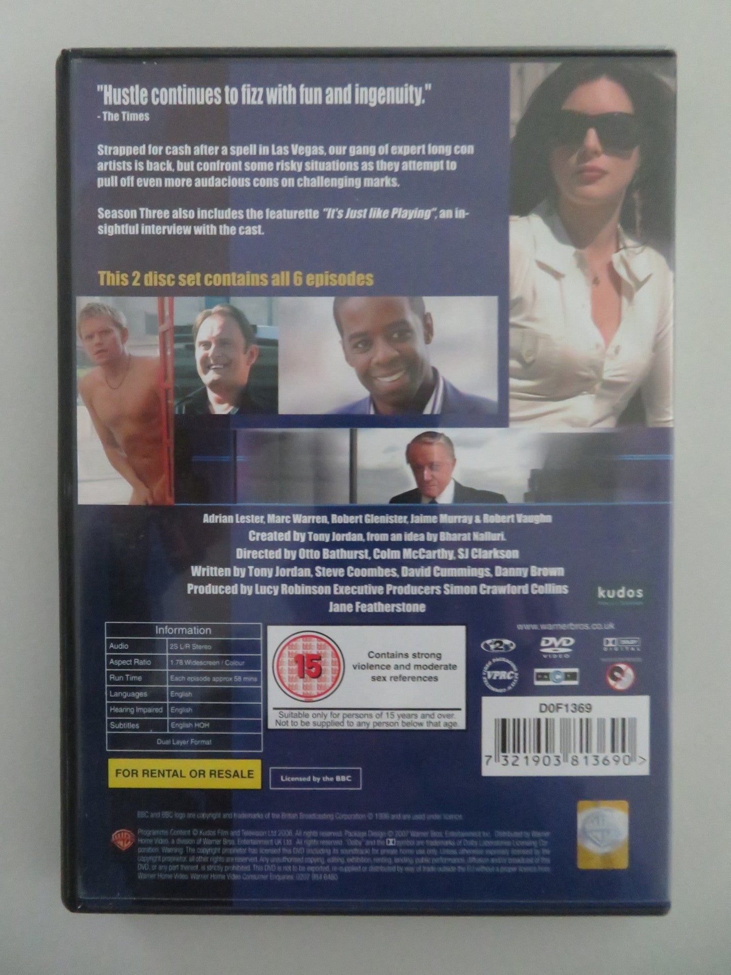 HUSTLE SEASON THREE - 2 DISC (DVD) ROBERT VAUGHN ADRIAN LESTER 2006 REGION 2 Movie posters