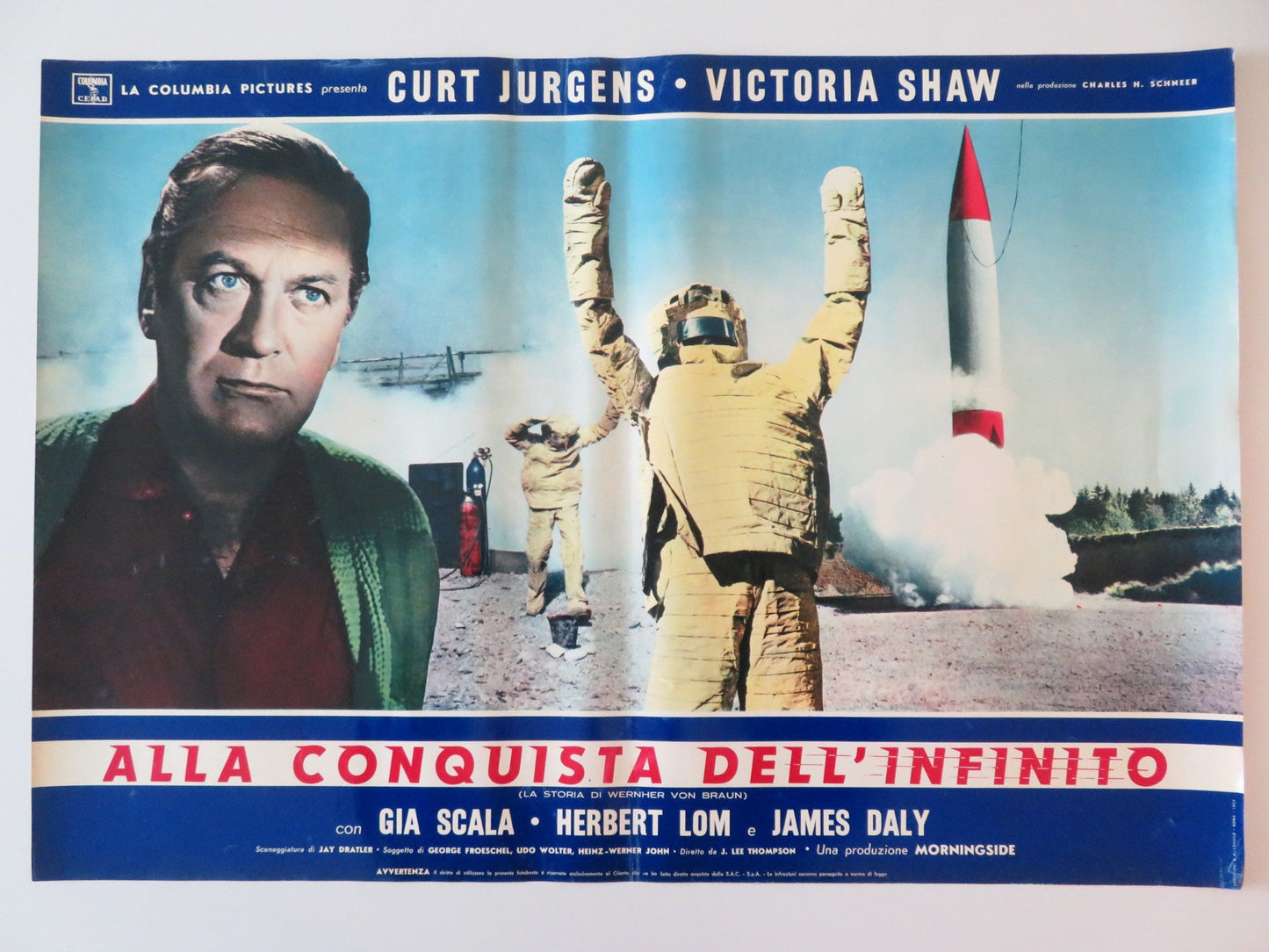I AIM AT THE STARS - B ITALIAN FOTOBUSTA POSTER CURD JURGENS VICTORIA SHAW 1960 Rendezvous Cinema Movie posters