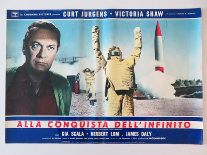 I AIM AT THE STARS - B ITALIAN FOTOBUSTA POSTER CURD JURGENS VICTORIA SHAW 1960 Rendezvous Cinema Movie posters