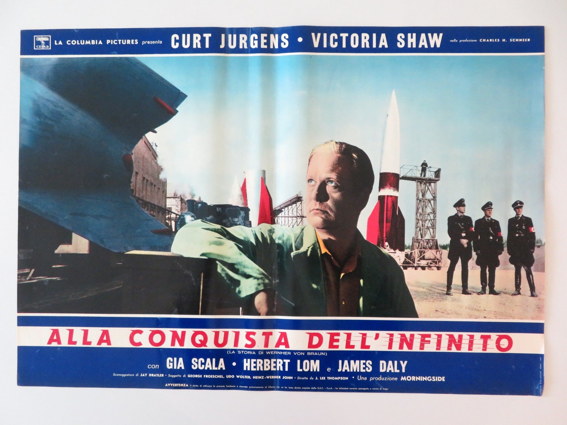 I AIM AT THE STARS - C ITALIAN FOTOBUSTA POSTER CURD JURGENS VICTORIA SHAW 1960 Rendezvous Cinema Movie posters