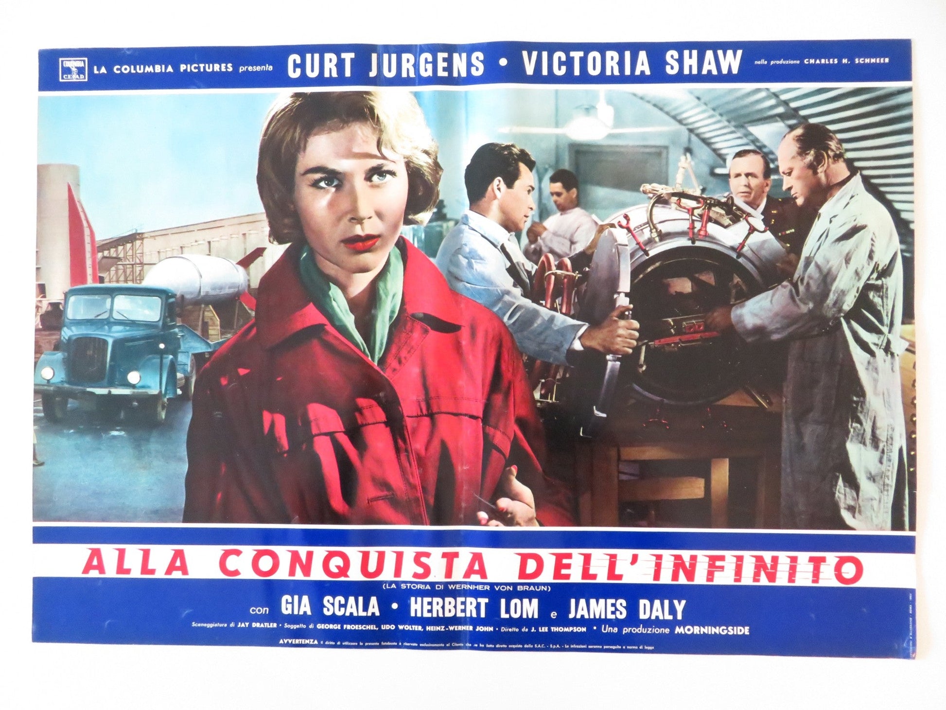 I AIM AT THE STARS - D ITALIAN FOTOBUSTA POSTER CURD JURGENS VICTORIA SHAW 1960 Rendezvous Cinema Movie posters