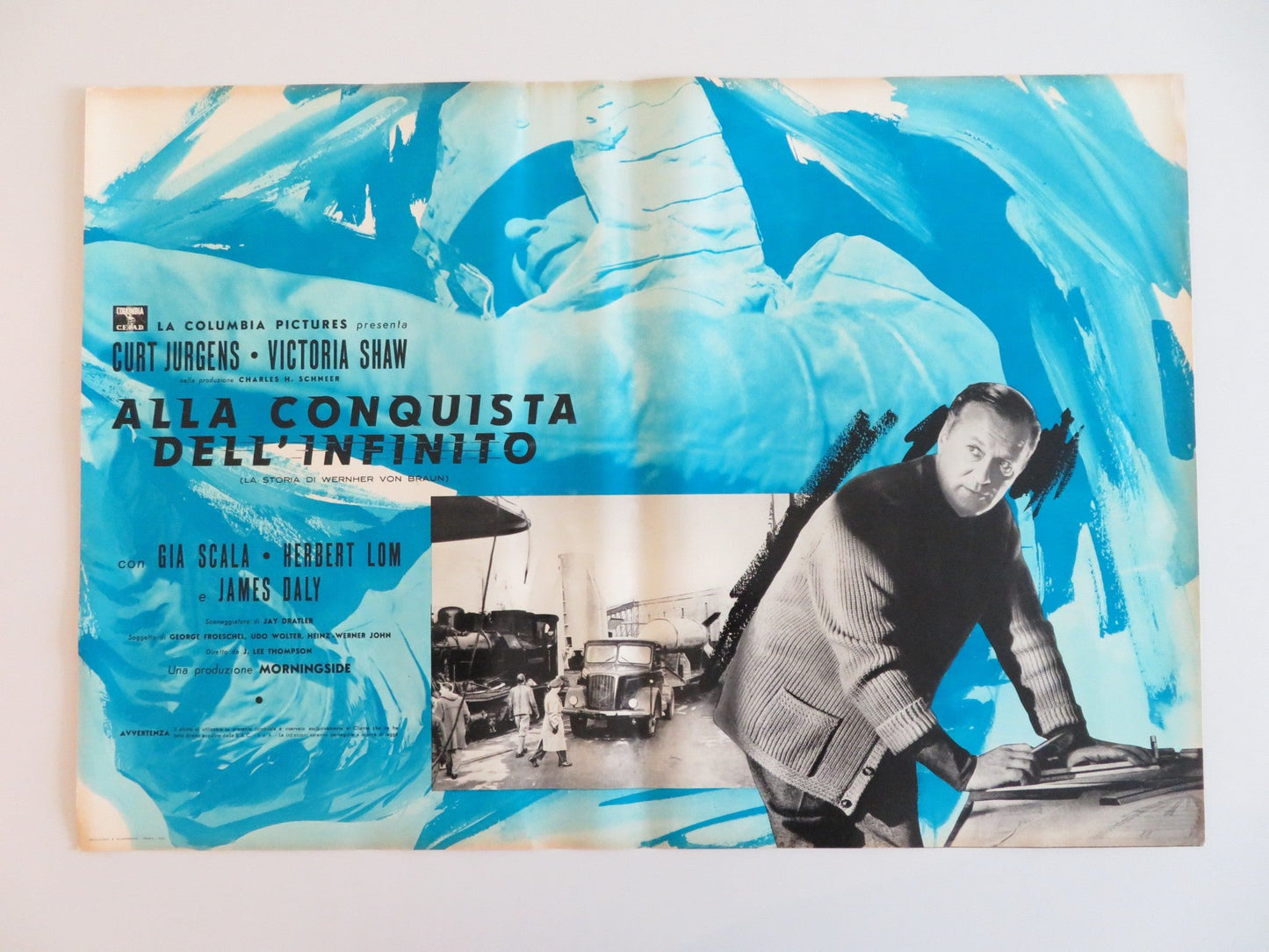 I AIM AT THE STARS - F ITALIAN FOTOBUSTA POSTER CURT JURGENS VICTORIA SHAW 1960 Rendezvous Cinema Movie posters