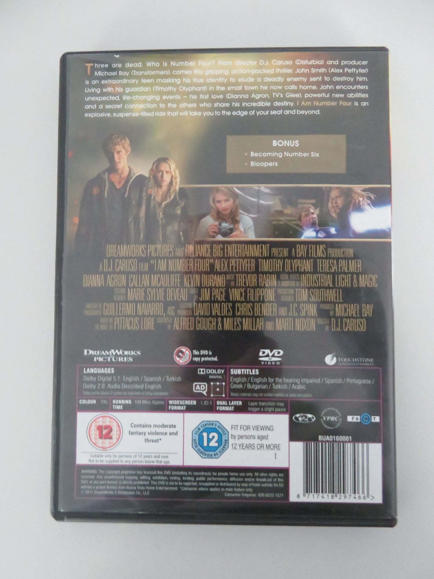 I Am Number Four (DVD) Alex Pettyfer 2011 Region 2 Movie posters