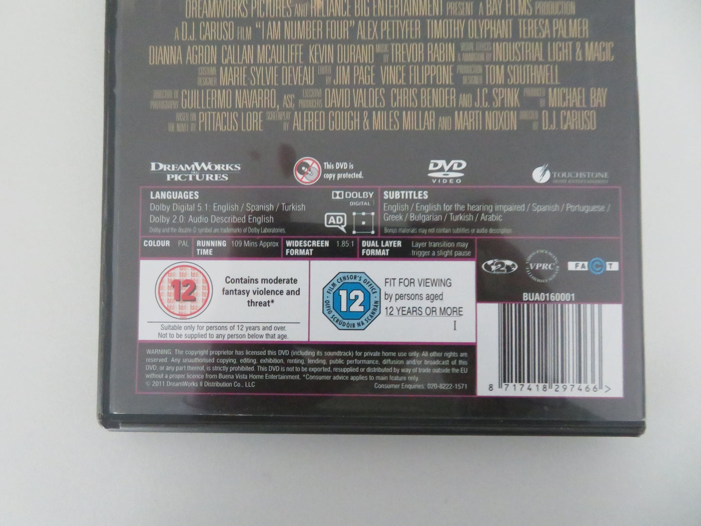 I Am Number Four (DVD) Alex Pettyfer 2011 Region 2 Movie posters