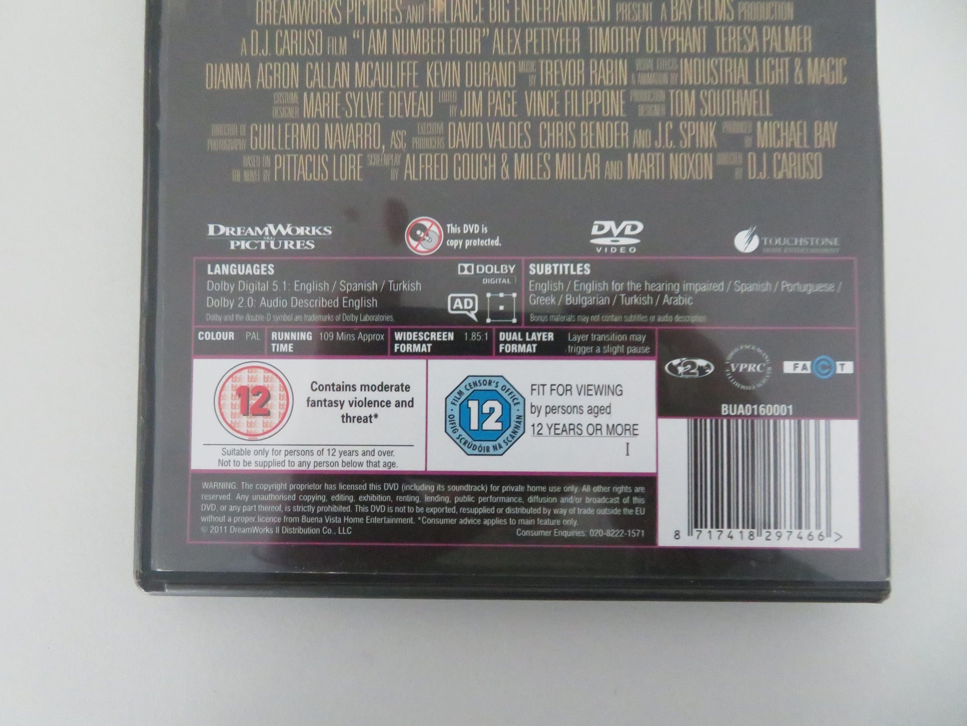 I Am Number Four (DVD) Alex Pettyfer 2011 Region 2 Movie posters