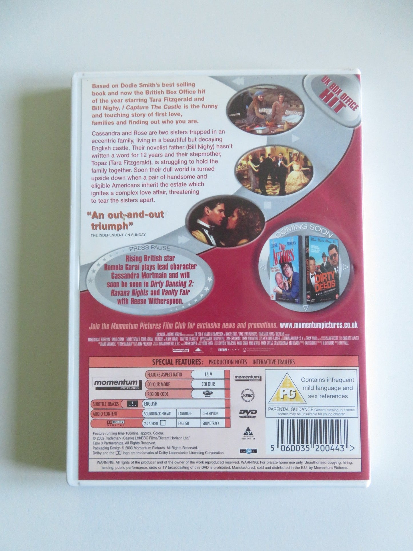 I CAPTURE THE CASTLE (DVD) ROMOLA GARAI BILL NIGHY 2003 REGION 2 - Rendezvous Cinema