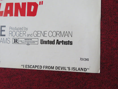 I ESCAPED FROM DEVIL'S ISLAND FOLDED US ONE SHEET POSTER JIM BROWN 1973 Rendezvous Cinema Movie posters