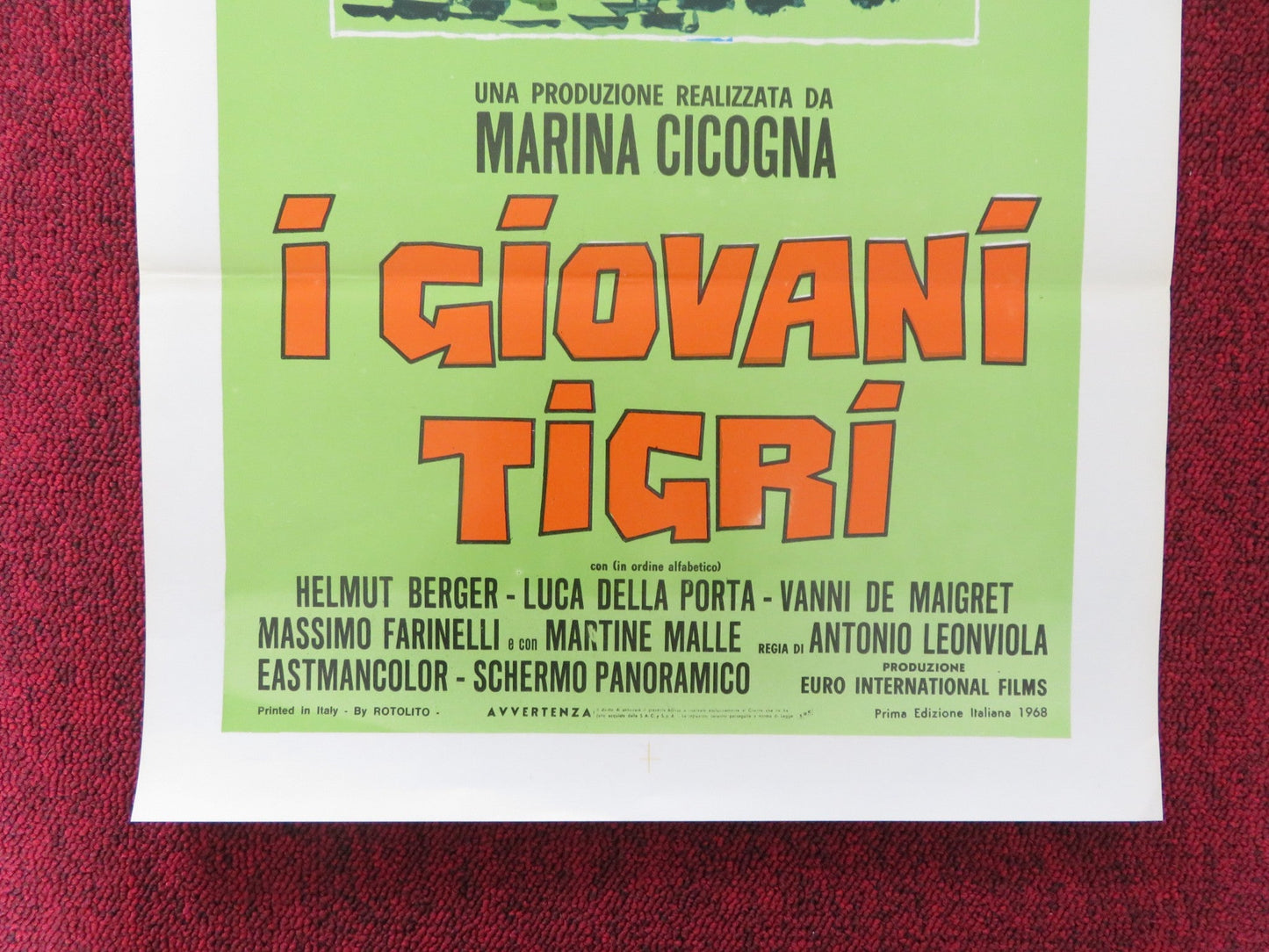 I GIOVANI TIGRI ITALIAN LOCANDINA POSTER HELMUT BERGER LUCA DELLA PORTA 1968 Rendezvous Cinema Movie posters