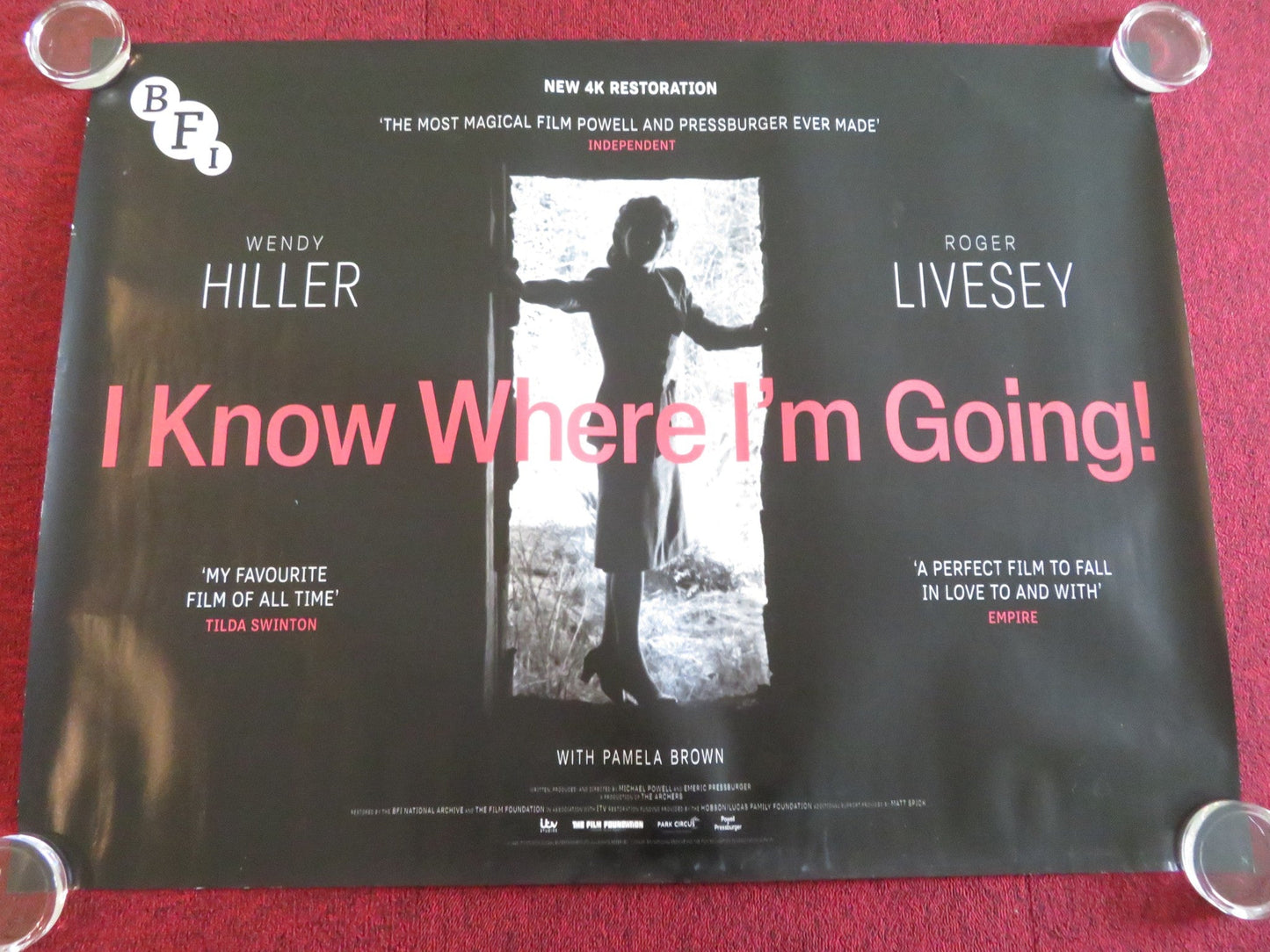 I KNOW WHERE I'M GOING - BFI UK QUAD ROLLED POSTER WENDY HILLER R. LIVESEY R2021 Movie posters