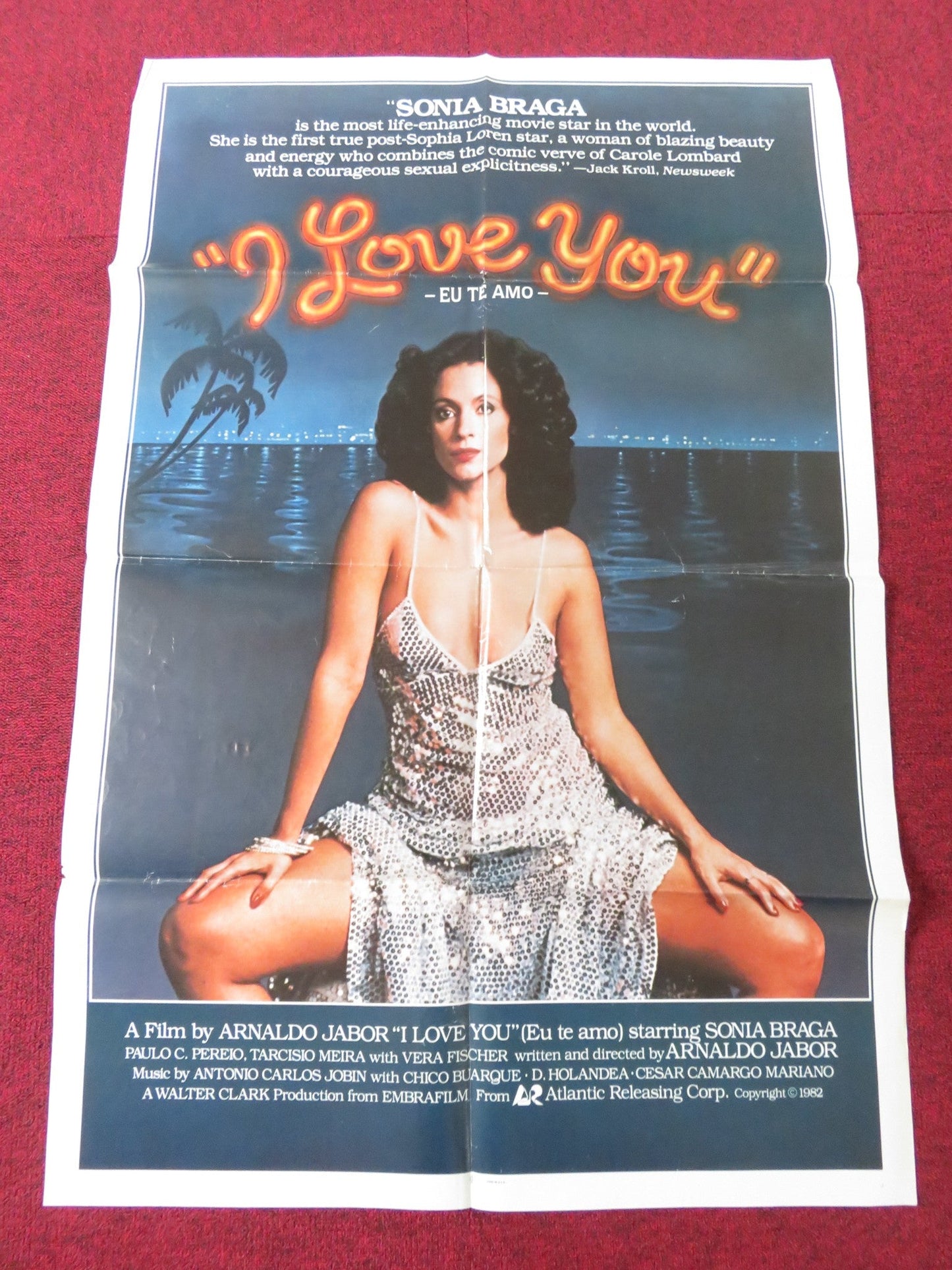 I LOVE YOU FOLDED US ONE SHEET POSTER SONIA BRAGA PAULO CESAR PEREIO 1982 Rendezvous Cinema Movie posters