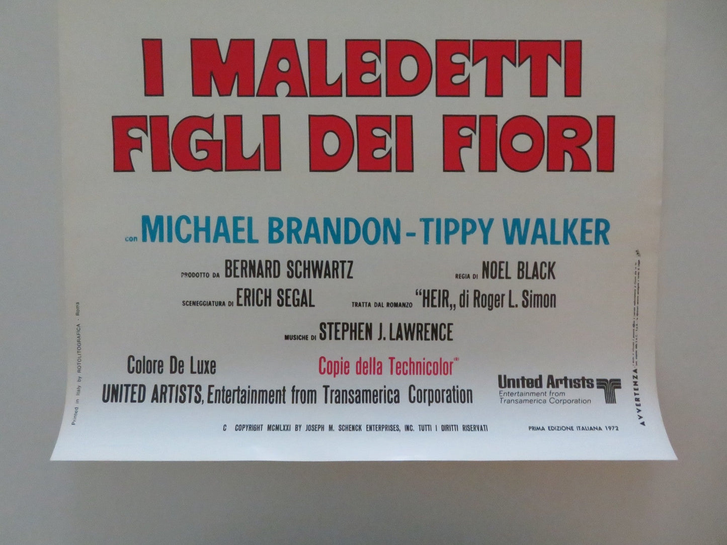 I MALEDETTI FIGLI DEI FIORI ITALIAN LOCANDINA POSTER MICHAEL BRANDON WALKER 1972 Movie posters