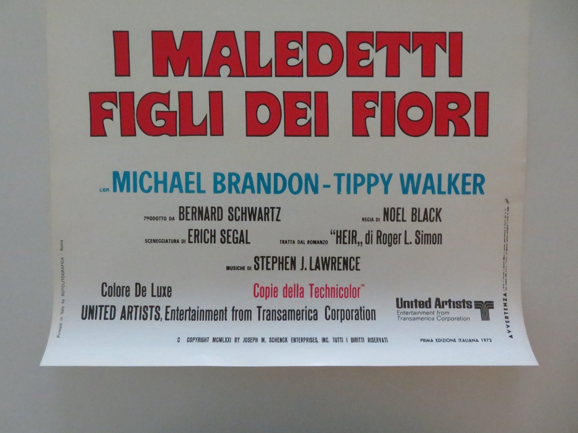 I MALEDETTI FIGLI DEI FIORI ITALIAN LOCANDINA POSTER MICHAEL BRANDON WALKER 1972 Movie posters