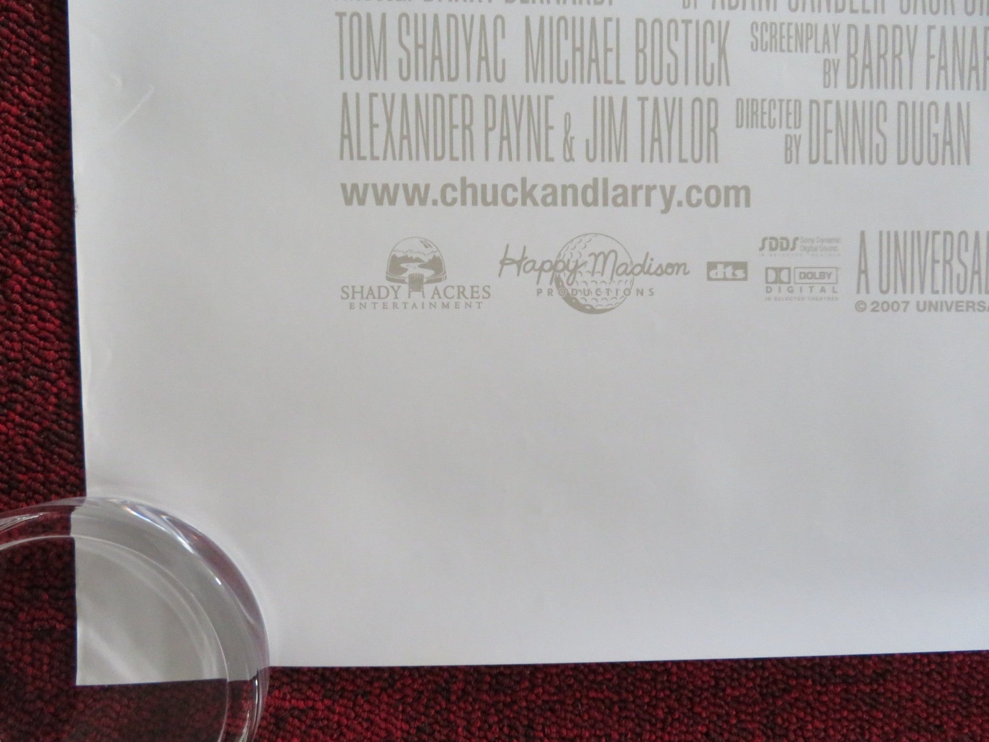 I NOW PRONOUNCE YOU CHUCK & LARRY US ONE SHEET ROLLED POSTER ADAM SANDLER 2007 Rendezvous Cinema Movie posters