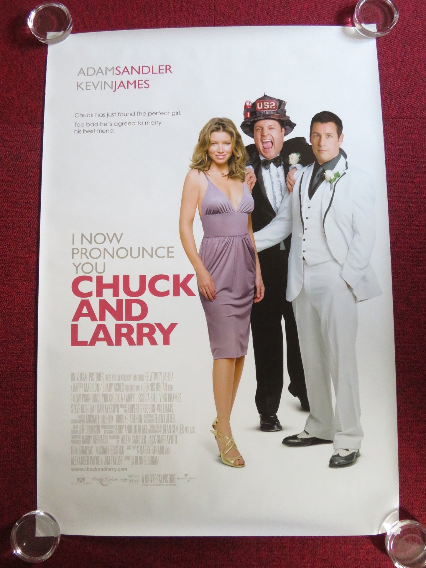 I NOW PRONOUNCE YOU CHUCK & LARRY US ONE SHEET ROLLED POSTER ADAM SANDLER 2007 Rendezvous Cinema Movie posters