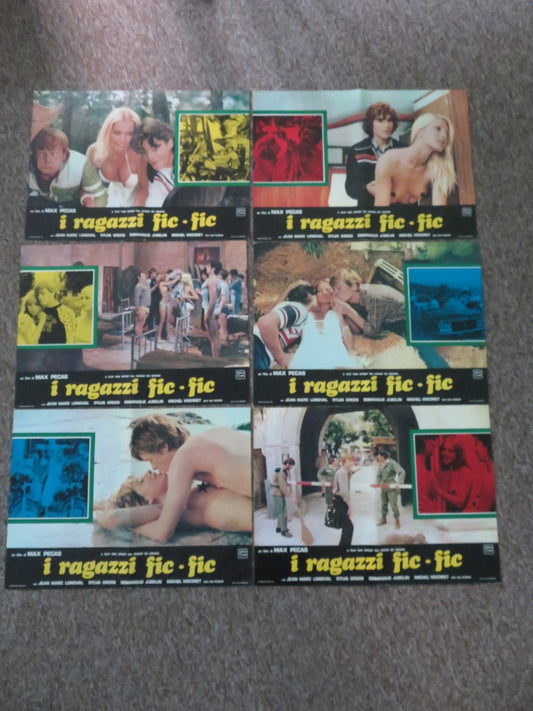 I RAGAZZI FIC FIC ITALIAN FOTOBUSTA POSTERS LOT OF 6 JEAN MARC LONGVAL 1977 Movie posters