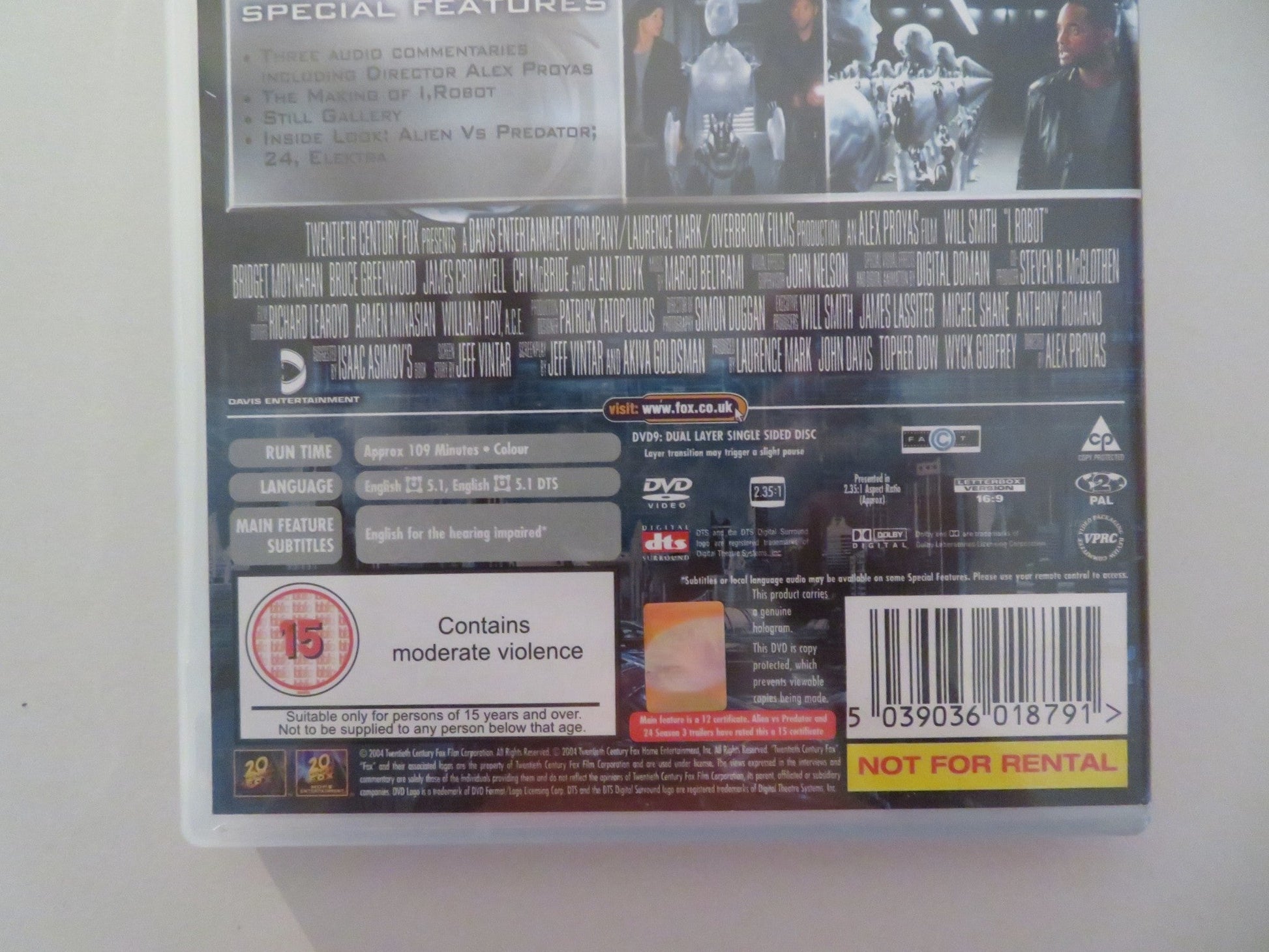 I, ROBOT (DVD) WILL SMITH BRIDGET MOYNAHAN 2004 REGION 2 Movie posters