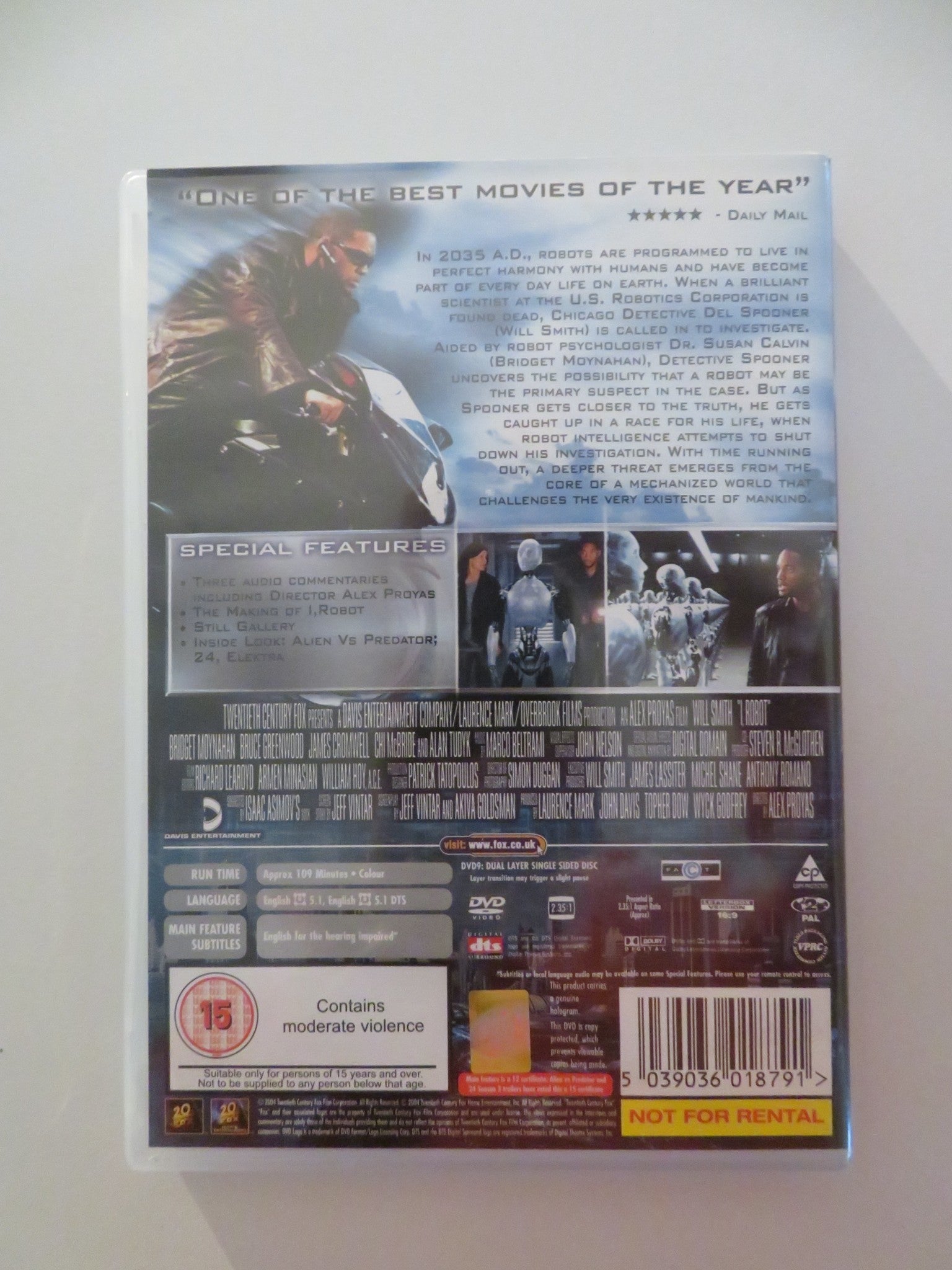 I, ROBOT (DVD) WILL SMITH BRIDGET MOYNAHAN 2004 REGION 2 Movie posters