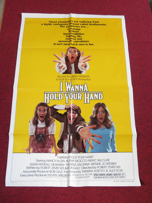 I WANNA HOLD YOUR HAND FOLDED US ONE SHEET POSTER NANCY ALLEN BOBBY DICICCO 1978 Rendezvous Cinema Movie posters