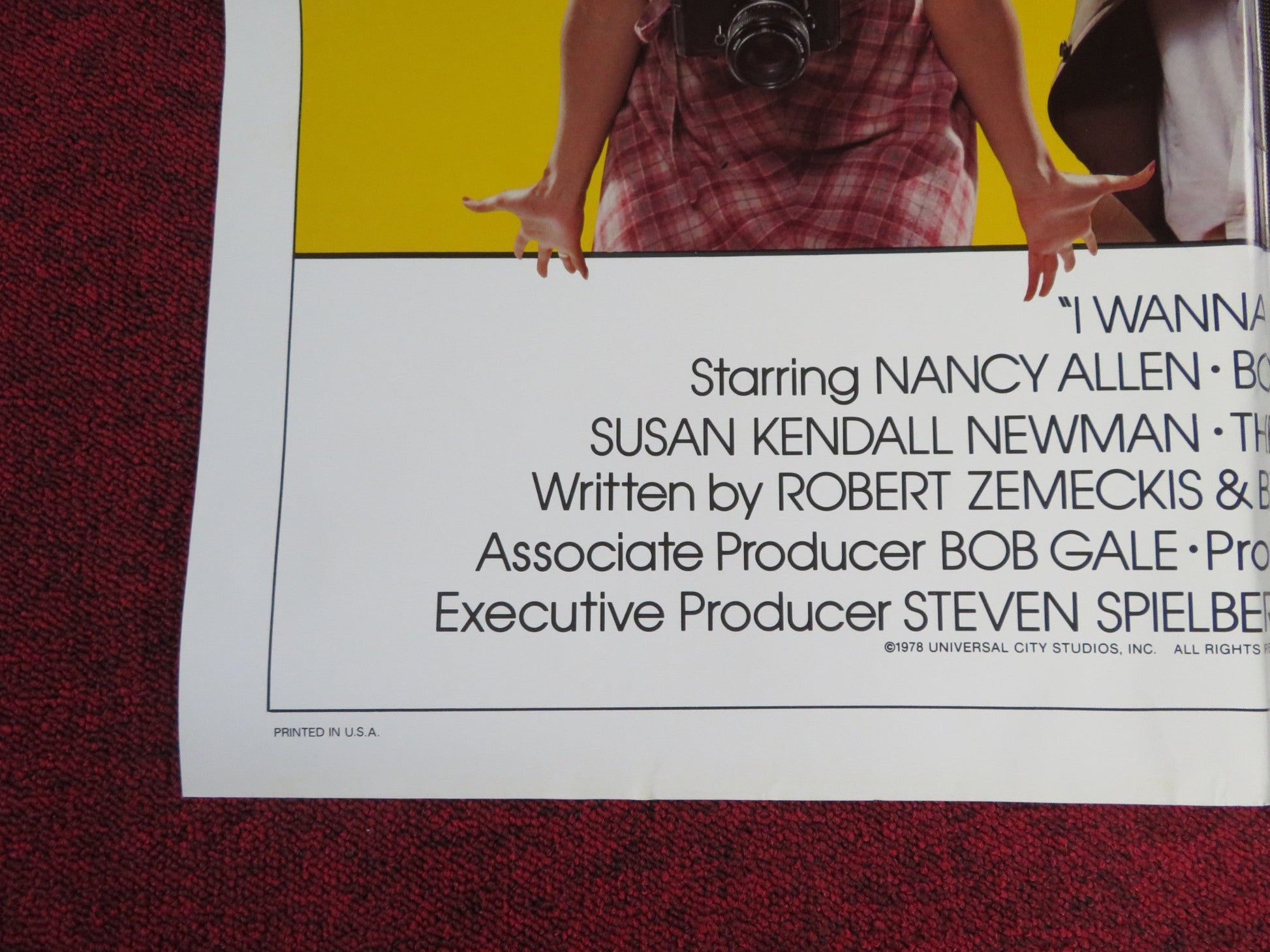 I WANNA HOLD YOUR HAND FOLDED US ONE SHEET POSTER NANCY ALLEN BOBBY DICICCO 1978 Rendezvous Cinema Movie posters