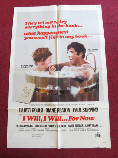 I WILL, I WILL... FOR NOW - B FOLDED US ONE SHEET POSTER ELLIOTT GOULD 1976 Rendezvous Cinema Movie posters
