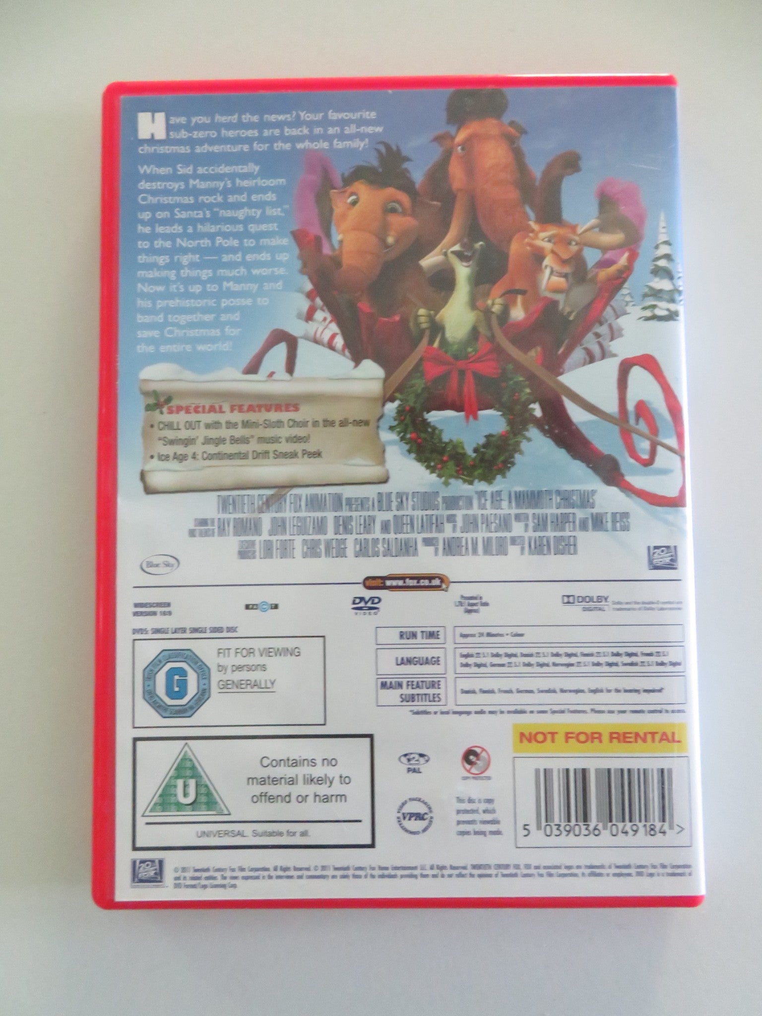 ICE AGE: A MAMMOTH CHRISTMAS (DVD) RAY ROMANO JOHN LEGUIZAMO 2011 REGION 2 Movie posters
