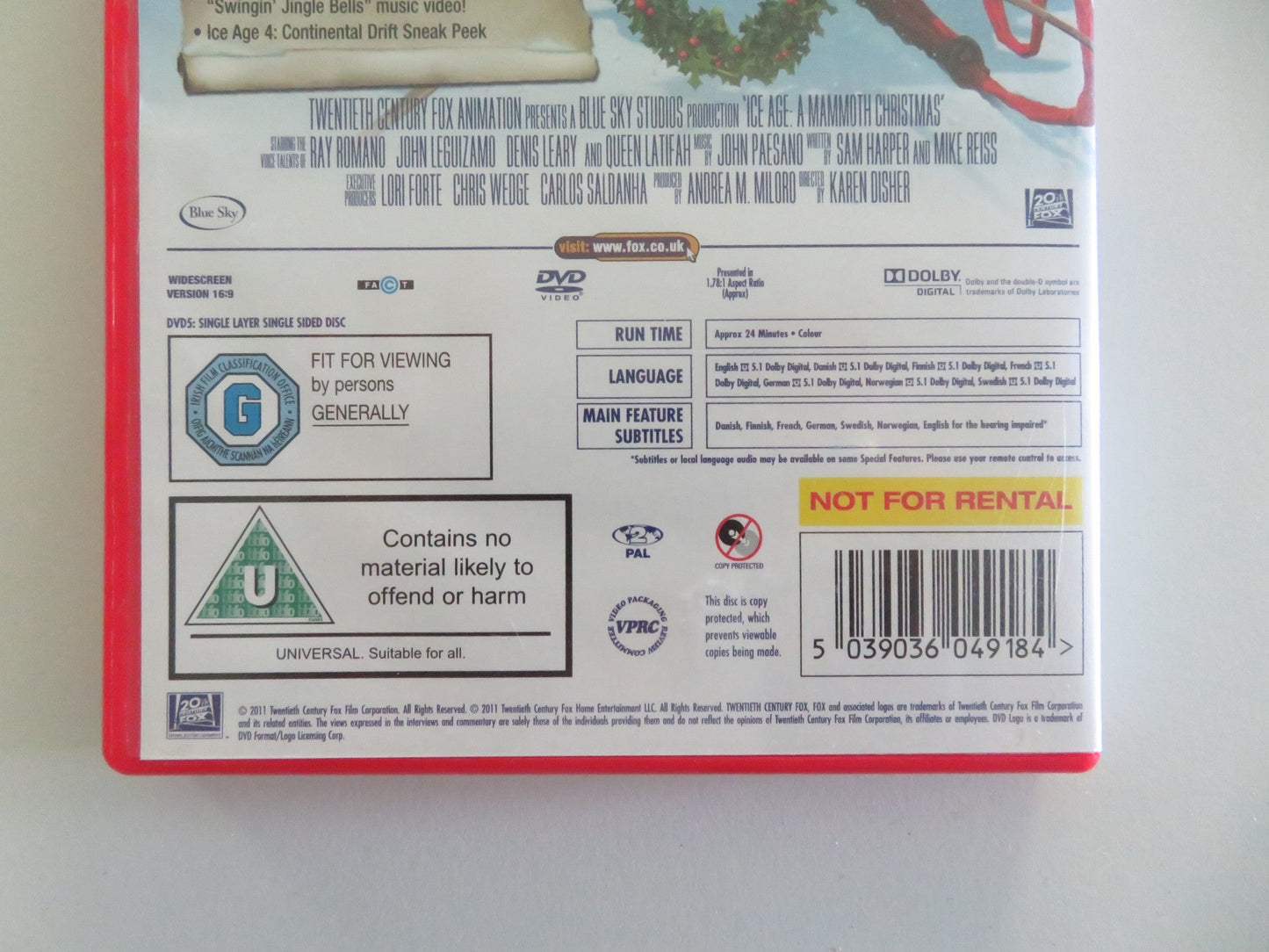 ICE AGE: A MAMMOTH CHRISTMAS (DVD) RAY ROMANO JOHN LEGUIZAMO 2011 REGION 2 Movie posters