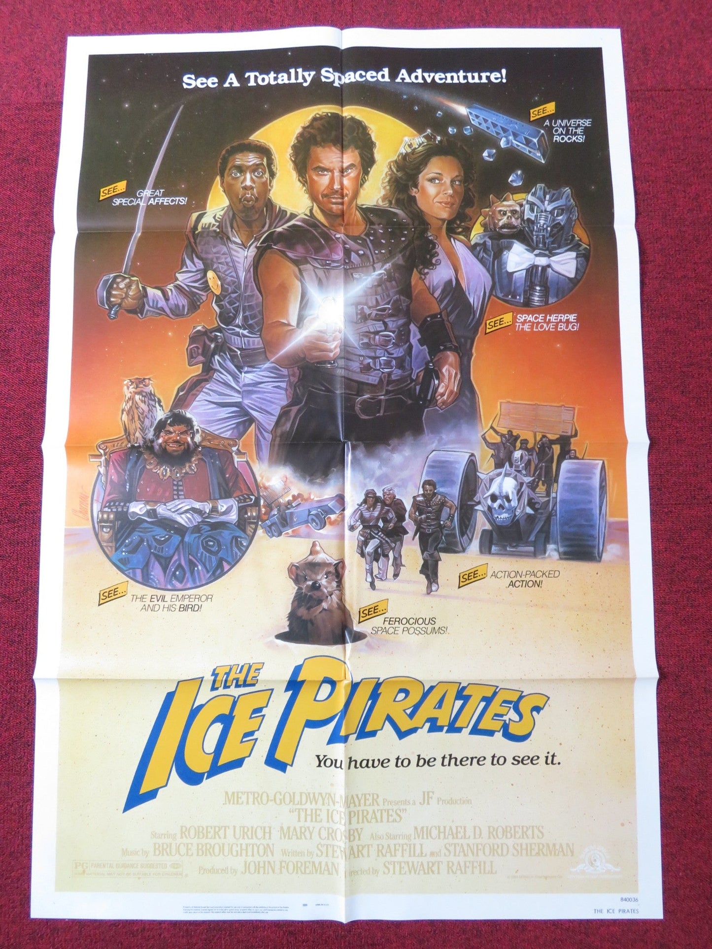 ICE PIRATES FOLDED US ONE SHEET POSTER ROBERT URICH MARY CROSBY 1984 Rendezvous Cinema Movie posters