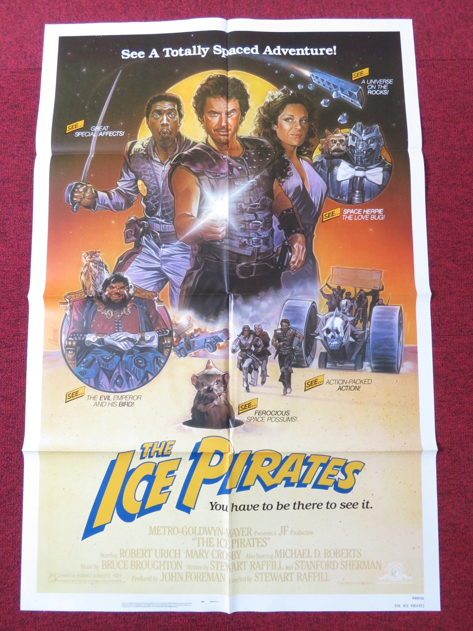 ICE PIRATES FOLDED US ONE SHEET POSTER ROBERT URICH MARY CROSBY 1984 Rendezvous Cinema Movie posters