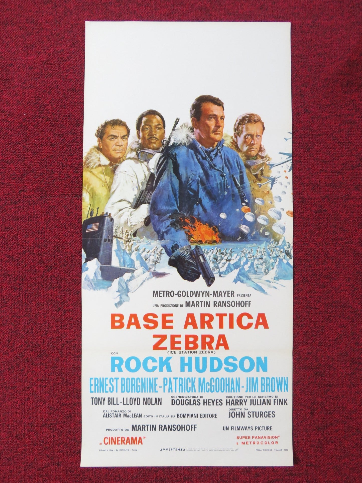 ICE STATION ZEBRA ITALIAN LOCANDINA POSTER ROCK HUDSON ERNEST BORGNINE 1969 Rendezvous Cinema Movie posters