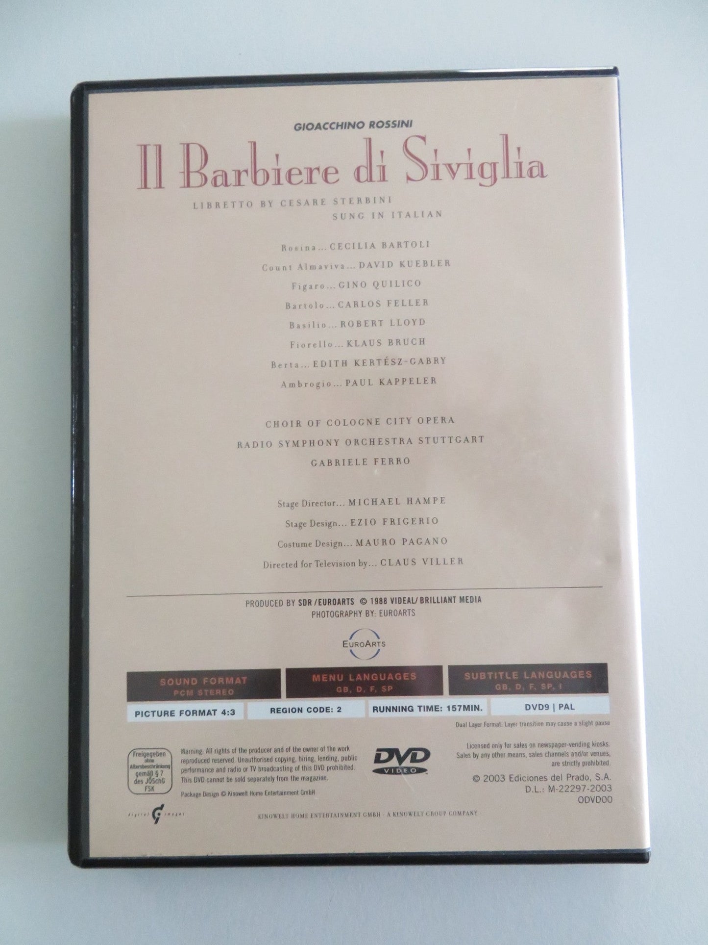 Il barbiere di Siviglia (DVD) Cecilia Bartoli Gino Quilico 1988 Region 2 Movie posters