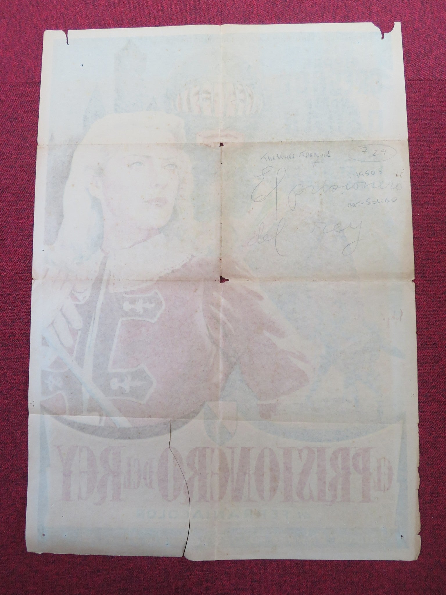 IL PRIGIONIERO DEL RE SPANISH POSTER DUMAS PIERRE CRESSOY ANDREE DEBAR 1954 Rendezvous Cinema Movie posters