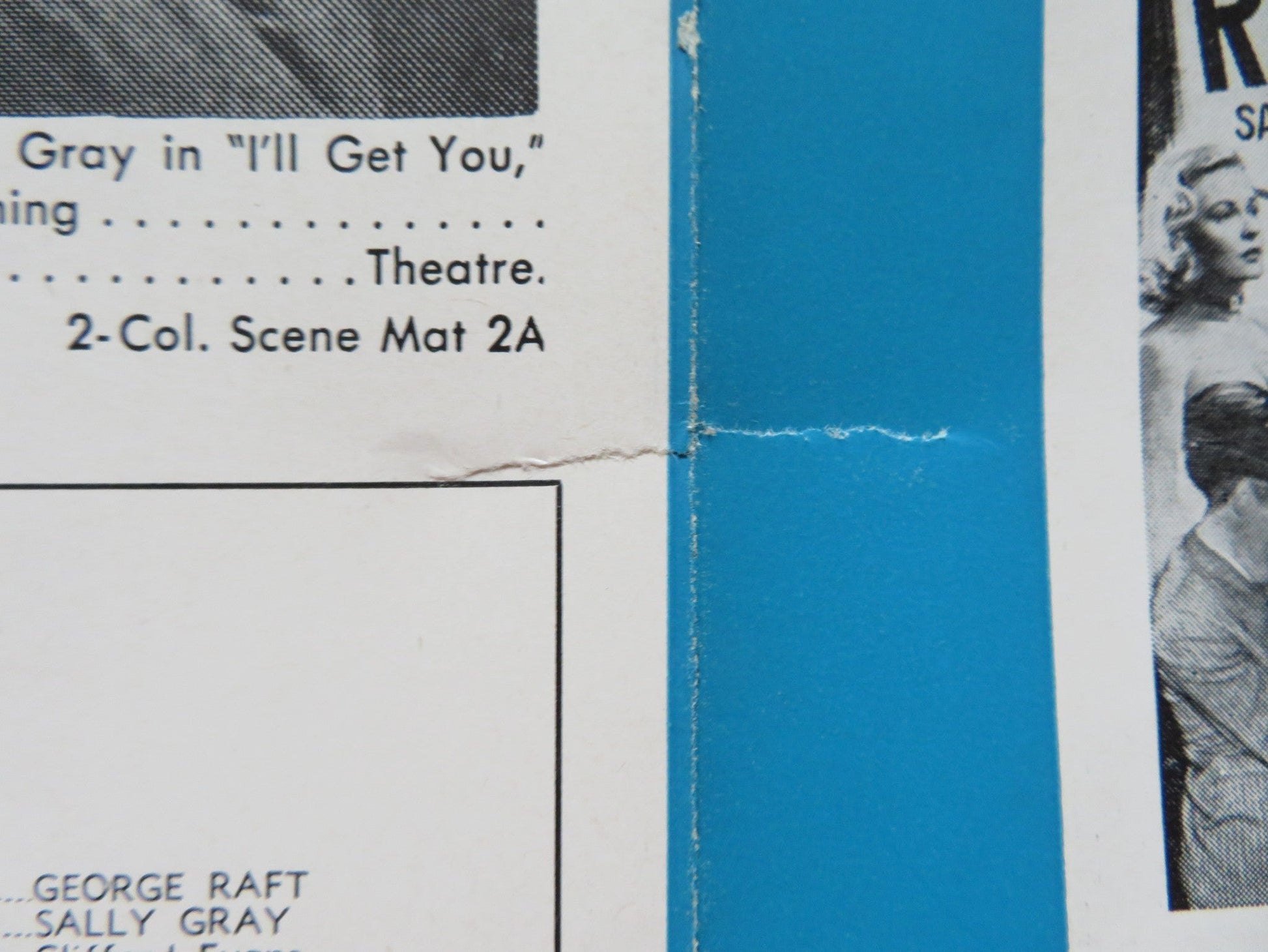 I'LL GET YOU UNCUT PRESS BOOK FOLDED GEORGE RAFT SALLY GRAY 1952 Rendezvous Cinema Movie posters