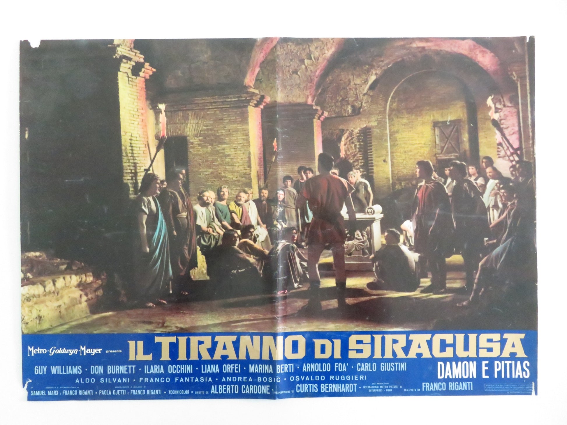 DAMON AND PYTHIAS - B ITALIAN FOTOBUSTA POSTER GUY WILLIAMS DON BURNETT 1962 - Rendezvous Cinema