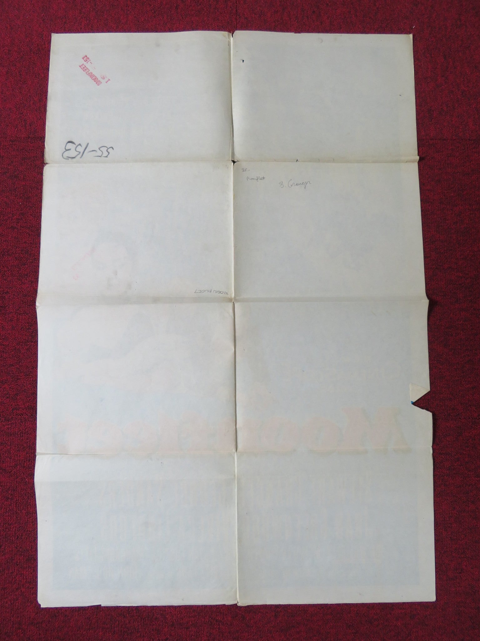 MOONFLEET FOLDED US ONE SHEET POSTER FRITZ LANG (D) STEWART GRANGER 1955 - Rendezvous Cinema
