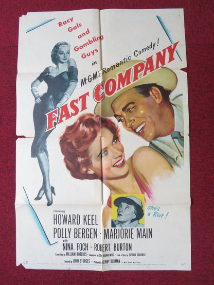FAST COMPANY FOLDED US ONE SHEET POSTER HOWARD KEEL POLLY BERGEN 1953 - Rendezvous Cinema