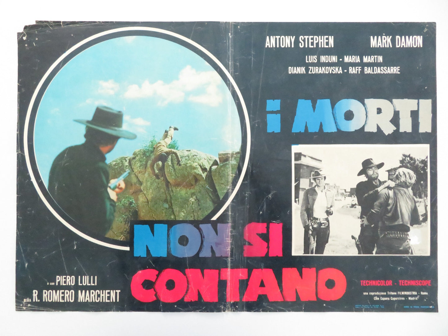 DEAD MEN DON'T COUNT ITALIAN FOTOBUSTA POSTER ANTHONY STEFFEN MARK DAMON 1968 - Rendezvous Cinema