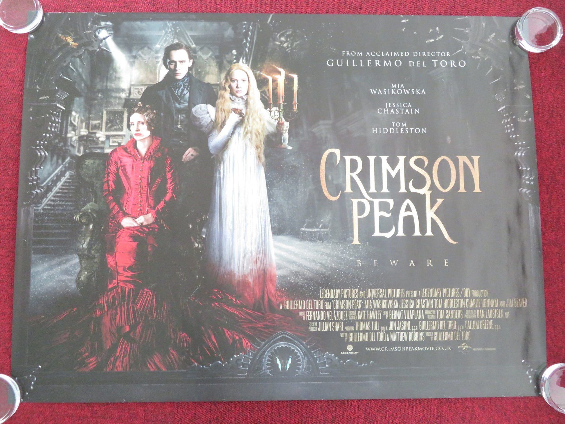 CRIMSON PEAK UK QUAD ROLLED POSTER MIA WASIKOWSKA JESSICA CHASTAIN 2015 - Rendezvous Cinema