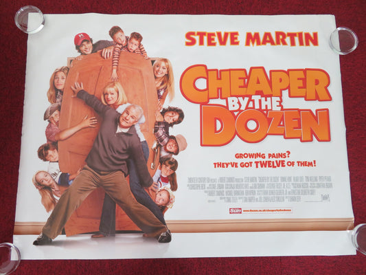 CHEAPER BY THE DOZEN UK QUAD ROLLED POSTER STEVE MARTIN BONNIE HUNT 2003 - Rendezvous Cinema