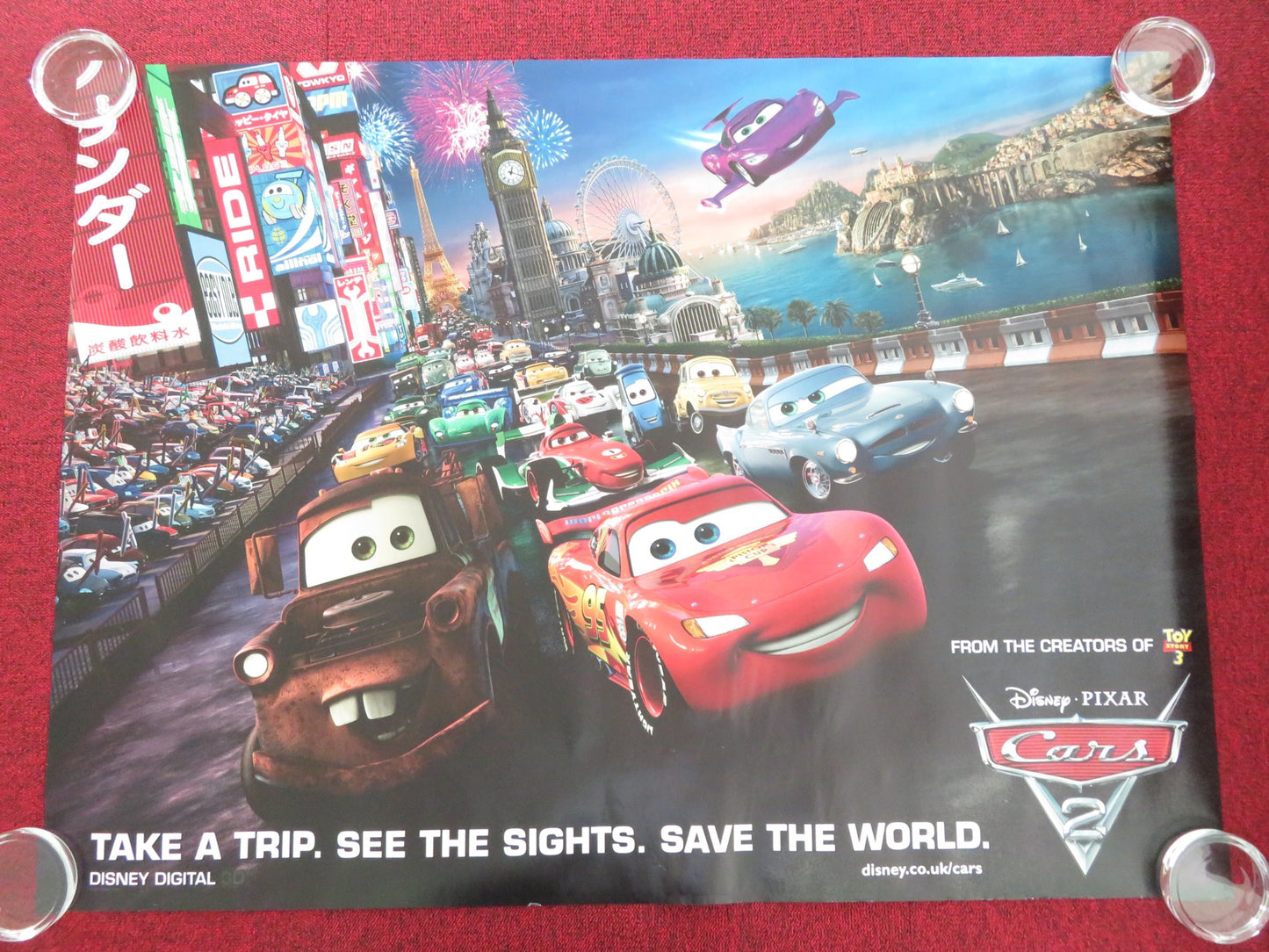 CARS 2 UK QUAD ROLLED POSTER OWEN WILSON MICHAEL CAINE 2011 - Rendezvous Cinema
