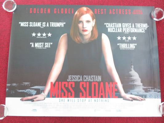 MISS SLOANE UK QUAD ROLLED POSTER JESSICA CHASTAIN JOHN LITHGOW 2016 - Rendezvous Cinema