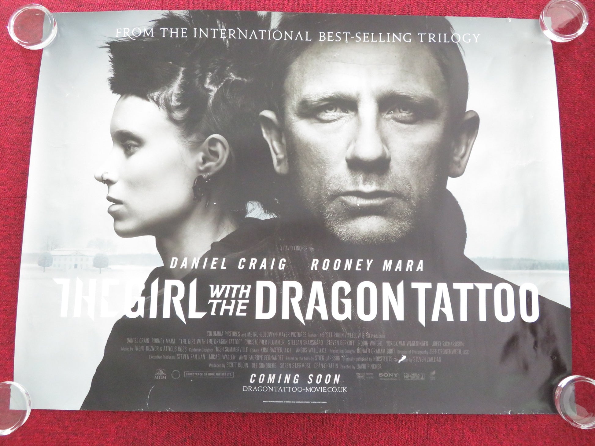 THE GIRL WITH THE DRAGON TATTOO UK QUAD ROLLED POSTER DANIEL CRAIG 2011 - Rendezvous Cinema